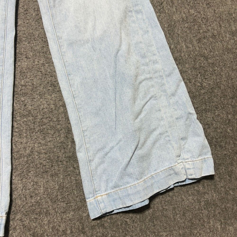 Pilcro And The Letterpress Wide Leg Pants Light Wash Size 27 Blue Cotton Linen - Picture 3 of 13